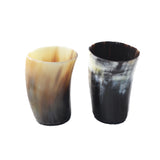 2 Small Horn Glasses #375d       Medieval Tankard Double Shot Glass