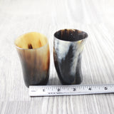2 Small Horn Glasses #375d       Medieval Tankard Double Shot Glass