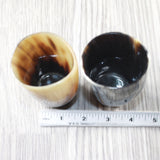 2 Small Horn Glasses #375d       Medieval Tankard Double Shot Glass
