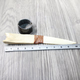 Moose Antler Handle Bone Blade Ornamental Knife #195d    Mountain Man Knife a