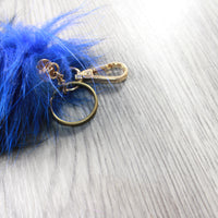 5 Dyed Silver Fox Tail Key Rings #5852  Taxidermy Keychain Tassel Bag Tag