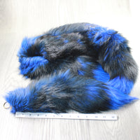 5 Dyed Silver Fox Tail Key Rings #5852  Taxidermy Keychain Tassel Bag Tag