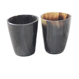 2 Small Horn Glasses #405d       Medieval Tankard Double Shot Glass