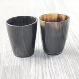 2 Small Horn Glasses #405d       Medieval Tankard Double Shot Glass
