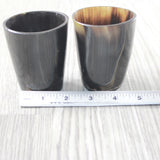 2 Small Horn Glasses #405d       Medieval Tankard Double Shot Glass