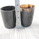 2 Small Horn Glasses #405d       Medieval Tankard Double Shot Glass