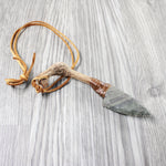 Grapevine Wood Handle Stone Blade Knife Necklace  #5252 Mountain Man Necklace z
