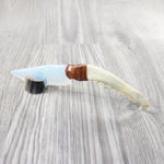 Coyote Jaw Handle Opalite Blade Ornamental Knife #1252 Mountain Man Knife z