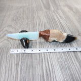 Deer Foot Handle Opalite Blade Ornamental Knife #1261     Mountain Man Knife