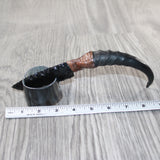Springbok Horn Handle Obsidian Blade Ornamental Knife #1561  Mountain Man Knife