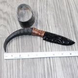 Springbok Horn Handle Obsidian Blade Ornamental Knife #1561  Mountain Man Knife