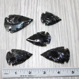 5 Large Obsidian Ornamental Arrowheads  #4561    Spearhead