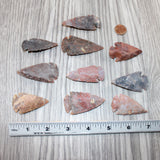 10 Large Stone Ornamental Arrowheads  #3761    Spearhead