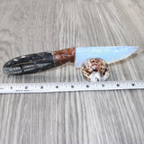 Orthoceras Fossil Handle Opalite Blade Ornamental Knife #2961     Mountain Man Knife