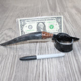 Impala Horn Handle Obsidian Blade Ornamental Knife #3261  Mountain Man Knife
