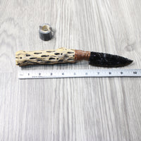 Cholla Cactus  Wood Handle Obsidian Blade Ornamental Knife #3452 Mountain Man Knife