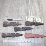 5 Stone Ornamental Tomahawk Heads  #0461    Agate Jasper Axe Hatchet Ax