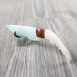 Fox Jaw Handle Opalite Blade Ornamental Knife #1452 Mountain Man Knife z