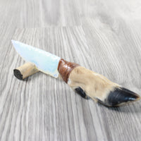 Deer Foot Handle Opalite Blade Ornamental Knife #1452 Mountain Man Knife