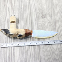 Deer Foot Handle Opalite Blade Ornamental Knife #1452 Mountain Man Knife