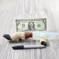 Deer Foot Handle Opalite Blade Ornamental Knife #1452 Mountain Man Knife