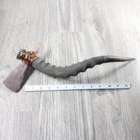 Impala Horn Handle Stone Head Ornamental Tomahawk #4452 Mountain Man Knife Axe Hatchet