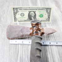 Impala Horn Handle Stone Head Ornamental Tomahawk #4452 Mountain Man Knife Axe Hatchet