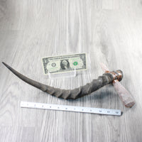 Impala Horn Handle Stone Head Ornamental Tomahawk #4452 Mountain Man Knife Axe Hatchet