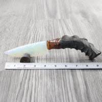 Impala Horn Handle Opalite Blade Ornamental Knife #2552 Mountain Man Knife