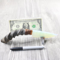 Impala Horn Handle Opalite Blade Ornamental Knife #2552 Mountain Man Knife