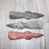 3 Stone Ornamental Tomahawk Heads #0761    Agate Jasper Ax Axe Hatchet