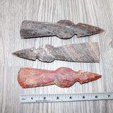 3 Stone Ornamental Tomahawk Heads #0761    Agate Jasper Ax Axe Hatchet