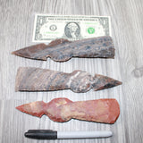 3 Stone Ornamental Tomahawk Heads #0761    Agate Jasper Ax Axe Hatchet