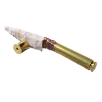 50  Cal Shell Casing Handle Stone Blade Ornamental Knife #3652 Mountain Man Knife
