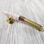 50  Cal Shell Casing Handle Stone Blade Ornamental Knife #3652 Mountain Man Knife z