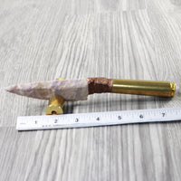 50  Cal Shell Casing Handle Stone Blade Ornamental Knife #3652 Mountain Man Knife