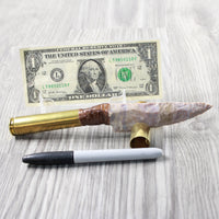 50  Cal Shell Casing Handle Stone Blade Ornamental Knife #3652 Mountain Man Knife