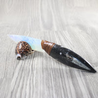 Orthoceras Fossil Handle Opalite Blade Ornamental Knife #2752 Mountain Man Knife