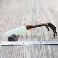 Turkey Foot Handle Opalite Blade Ornamental Knife #1752 Mountain Man Knife