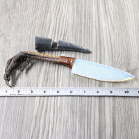 Turkey Foot Handle Opalite Blade Ornamental Knife #1752 Mountain Man Knife
