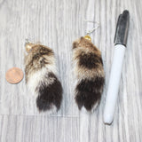 Bobcat Tail Earrings  #4061  Mountain Man Earrings