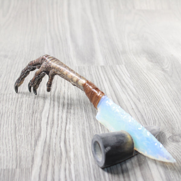 Turkey Foot Handle Opalite Blade Ornamental Knife #7153 Mountain Man Knife
