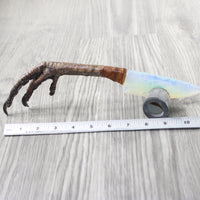 Turkey Foot Handle Opalite Blade Ornamental Knife #7153 Mountain Man Knife