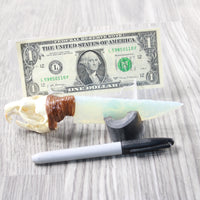 Muskrat Skull Handle Opalite Blade Ornamental Knife #3153 Mountain Man Knife