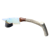 Deer Antler Handle Opalite Blade Ornamental Knife #2153 Mountain Man Knife