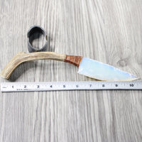 Deer Antler Handle Opalite Blade Ornamental Knife #2153 Mountain Man Knife