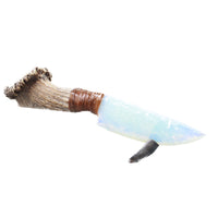 Elk Antler Crown Handle Opalite Blade Ornamental Knife #2153 Mountain Man Knife