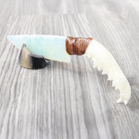 Fox Jaw Handle Opalite Blade Ornamental Knife #8153 Mountain Man Knife