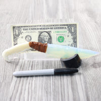 Fox Jaw Handle Opalite Blade Ornamental Knife #8153 Mountain Man Knife