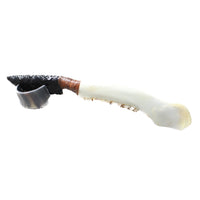 Deer Jaw Handle Obsidian Blade Ornamental Knife #8153 Mountain Man Knife